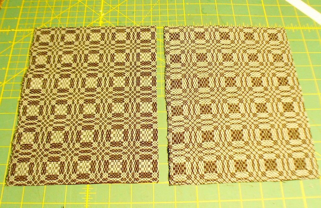 front and back sides of overshot cloth