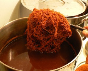 orange linen yarn
